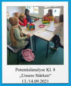 Potentialanalyse Kl. 8 „Unsere Stärken“ 13./14.09.2021