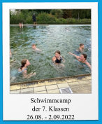 Schwimmcamp der 7. Klassen 26.08. - 2.09.2022