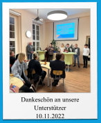 Dankeschön an unsere Unterstützer  10.11.2022