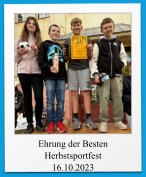 Ehrung der Besten Herbstsportfest 16.10.2023