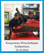 Kooperation Wirtschaftspate Schülerfirma 29.10.2016