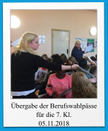 Übergabe der Berufswahlpässe für die 7. Kl. 05.11.2018